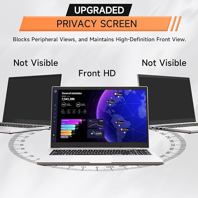 Nano Laptop Privacy Screen 15.6 Inch 16:9, No Glue Computer Monitor Privacy Shield, Matte Anti Glare Blue Light Filter Compatible with Lenovo Hp Dell Acer Asus Thinkpad Envy Xps