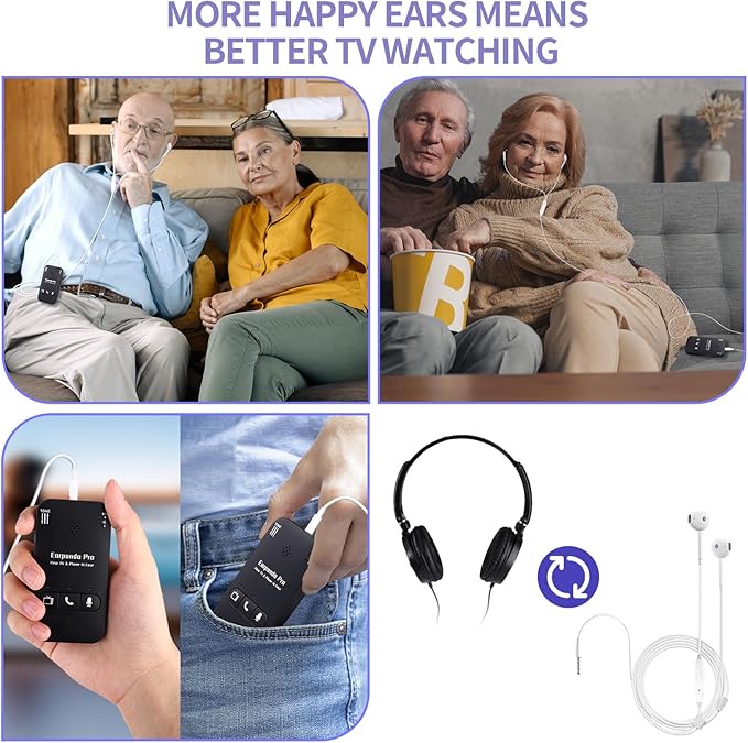 Pro TV Headphones Wireless for Seniors - Wireless Headphones for TV Watching & Phone Calls with 100ft Range, Loud Volume & Digital/Analog Transmitter | 60-Day Trial