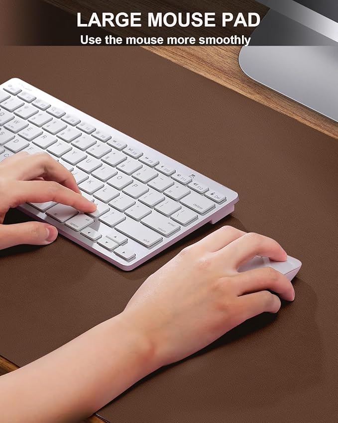 Large Leather Desk Pad Protector, Office Mat, Mouse Pad, Non-Slip Blotter, Laptop Pad, Waterproof Writing Pad for Office & Home (Brown, 48" x 24")