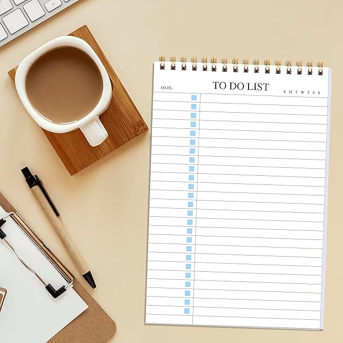 To Do List Notepad 3 Pack, Undated Daily Planner Notepad With To Do List Notebook Checklist Planner Spiral Waterproof Notepad for Office Supplies, School Planner, 52 Sheets/Pack, 5.5"*8.3" A5 Size