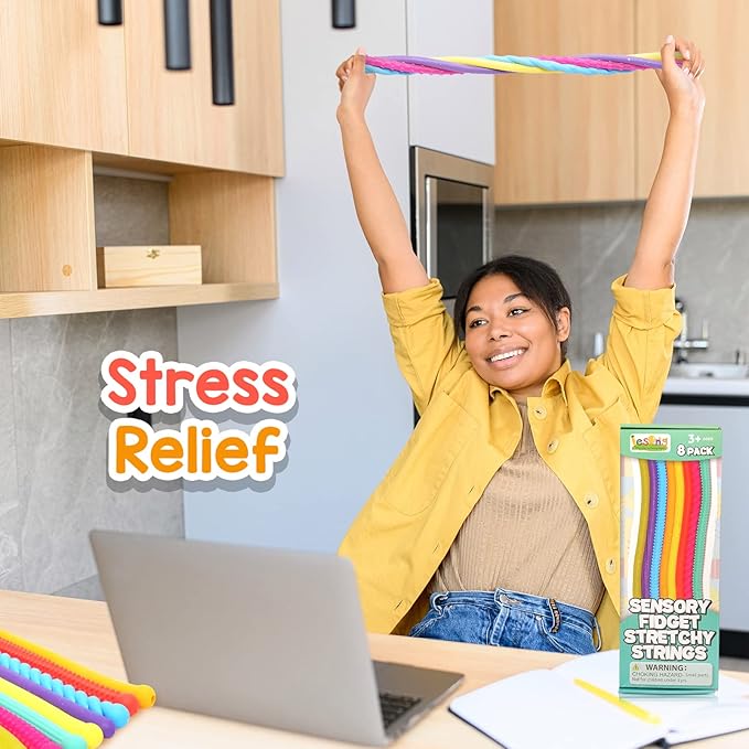 Sensory Autism Toys for Kids - Textured Stretchy Fidget Toys for Stress Anxiety - Sensory Toys Special Needs for Autistic Children Toddlers Boys Girls Stocking Stuffers Gifts, Treasure Box Classroom