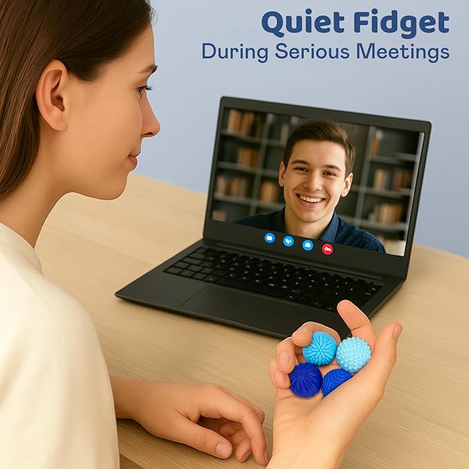 Magnetic Sensory Fidget Balls – 4PC Medium Weighted Textured Silicone Stress Relief Toys for Adults & Teens with ADHD, Autism, Anxiety – Quiet Magnet Fidgets for Desk, Travel, Office & Gifts