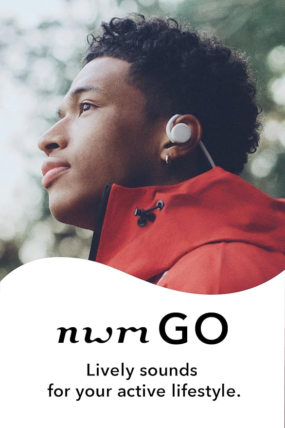 nwm GO Wireless On-Ear Speakers (Open Ear Earphones) Sound Leakage suppressed (PSZ Technology - Bone Conduction Alternative) Designed in Japan | Glacier White