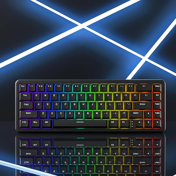 EWEADN Battle68 60% Gaming Keyboard Wired, Hall Effect Magnetic Switch Keyboard, Rapid Trigger Mode Adjustable Actuation, 8K Hz Polling Rate, PBT Keycaps, RGB Backlit, Arctic Magnetic Switch