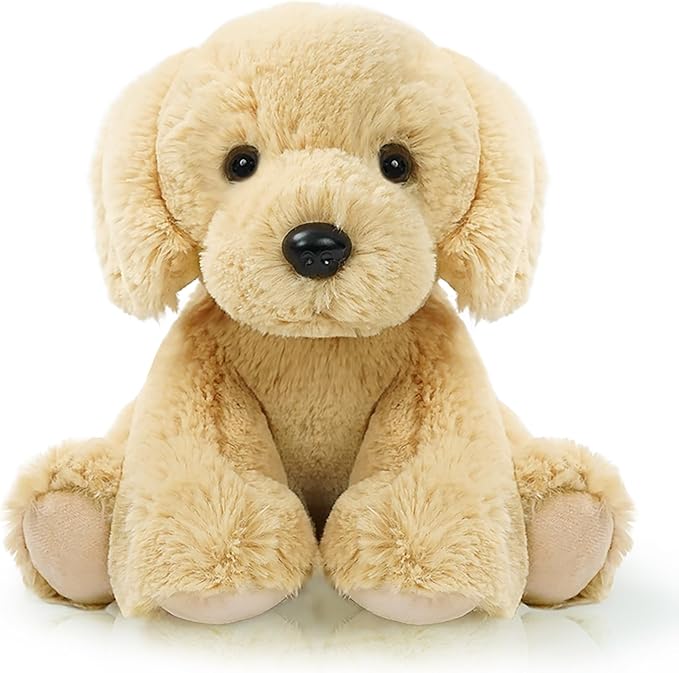Stuffed Dog Puppy Sitting Toys Plush Animal, Realistic Dog Stuffed Animal Characters Stuffed Filled in Limbs 8.5 Inch Soft Huggable Gift for Kids with Stuffed Animals Birthday Gift for Girls Boys