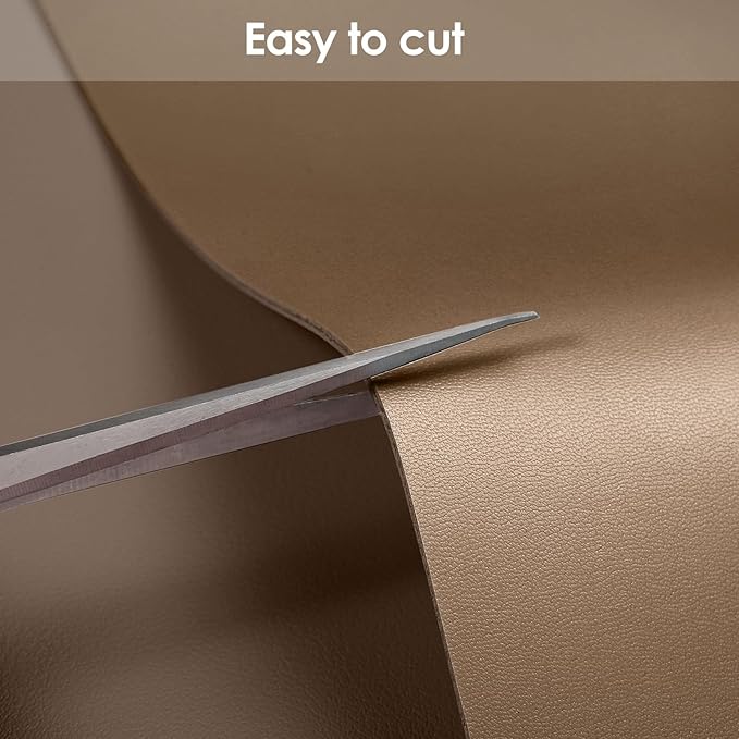 Leather Table Cover,1.8mm Thick,30x60 Inch Desk Cover,Large Desk Mat,Table Protector,Table Cover Protector,Desk Covers On Top of Desks(Mud Color+Champagne Gold,30x60)