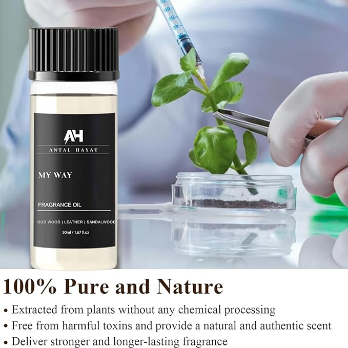 My Way Essential Oil Scent 50ml - Antal Hayat Diffuser Oil - Home Luxury Scents - Lemon, Comforting Sandalwood, Warm Cedarwood & Pretty Iris - Diffuser Oil Blends for Aromatherapy