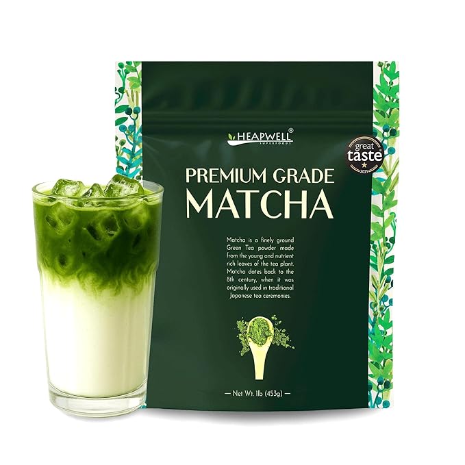 Heapwell Japanese Matcha – Premium & Ceremonial & AAA Grade Matcha Tea | Authentic Japanese Origin (1lb (453g), Premium Grade)