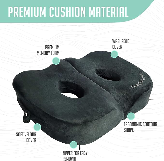 Foldable Sit Bone Seat Cushion - for Sit Bone Pain, Hip, Butt, Ischial Tuberosity, Hamstrings, and Sciatica Pain Relief - for Home, Office, and Driving…