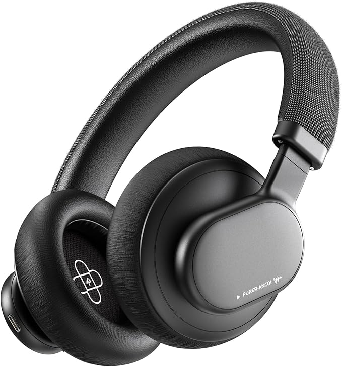 Active Noise Cancelling Headphones, Wireless Over Ear Bluetooth Headphones with Microphone, 40H Playtime, Comfortable Fit,Bluetooth 5.3,Black