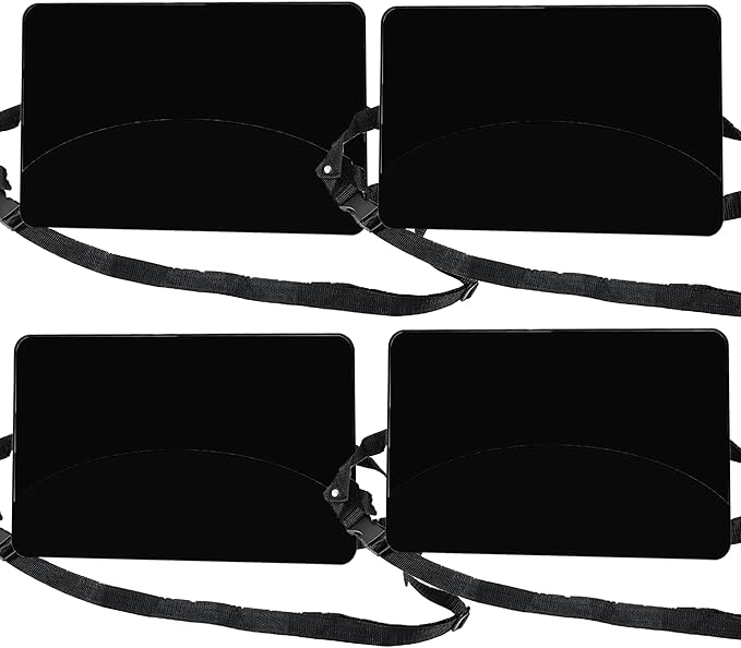 Airplane Footrest Adjustable Feet Rest for Plane Easy to Use Foot Hammock Airplane Travel Essentials Portable Light Leg Hammock for Plane Travel Accessories for Adult (Black, 4 Pack)