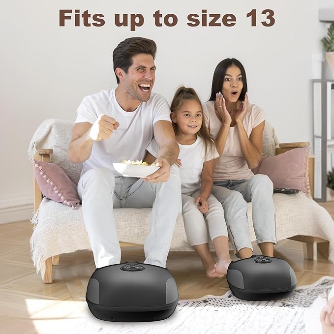 Foot Massager with Heat,Compression,Vibration, Shiatsu Feet Massager for Plantar Fasciitis,Neuropathy, Heated Foot Massage Warmer, Size 13, Gifts, Remote Control