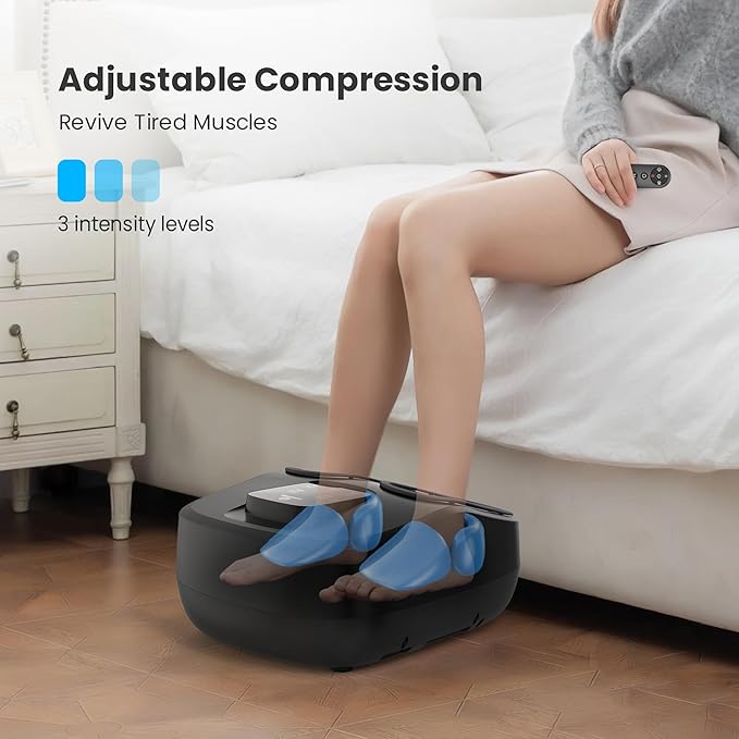 COMFIER Shiatsu Foot Massager with Heat,Kneading, Compression, Massage Machine for Plantar Fasciitis Neuropathy, Remote Control,Heated Foot Warmer, Gifts for Men,Women,Size 13