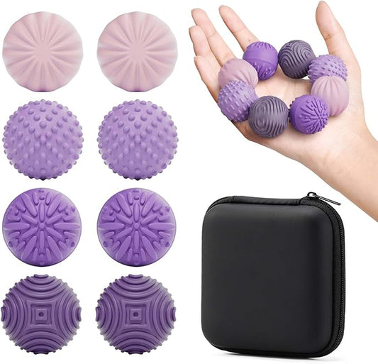 Silicone Magnetic Balls Fidget Toys for Adults & Teens,8PCS Stress Relief Sensory Toys for Autism ADHD Anxiety,Fun Textures Gadgets,Office Desk Toy,Stocking Stuffers for Men Women Teen Gifts