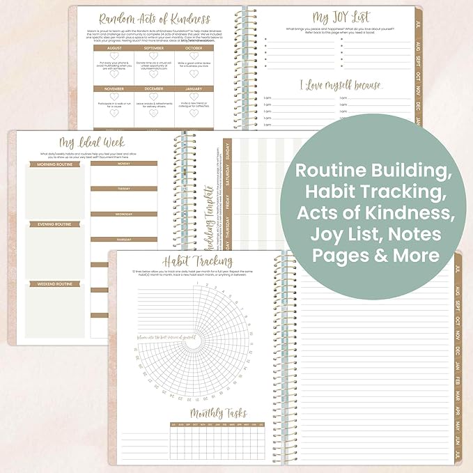 bloom daily planners 2025-2026 (8.5" x 11") Academic Year Day Planner (July 2025 - July 2026) - Weekly & Monthly Dated Agenda Organizer with Stickers & Tabs - Ocean Oasis