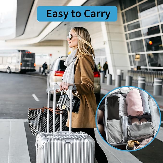 2 Pack Foot Hammock for Plane Travel, Perfect Leg Hammock for Airplane Travel, Airplane Foot Rest with Extended Adjustment Strap, Ideal for Endure Long Travelers, Flight Journeys and Office Workers