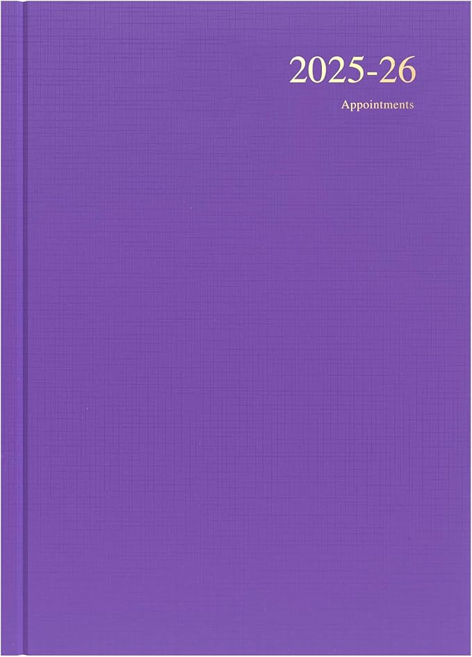 Collins 'Essentials' 12 Month Mid/Academic Year Planner, July 2025-July 2026 - ESSA41M.55-2526- Day-to-Page Appointments Diary, A4 Hard Cover, Purple