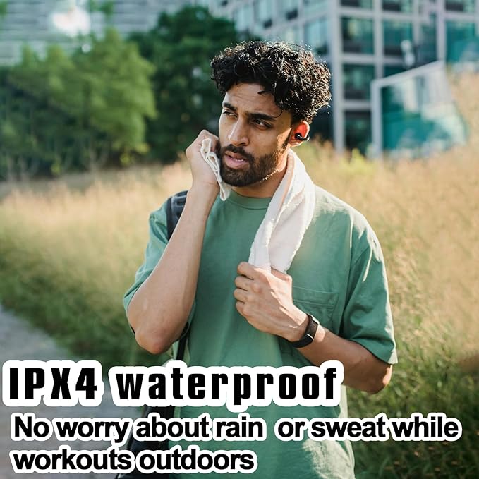 Ear Clip Wireless Earbuds Open Ear Headphones Bluetooth with Touch Control AI Noise Cancelling 30Hrs Playtime IPX4 Waterproof Lightweight Comfort Unisex for Sports Running & Workouts