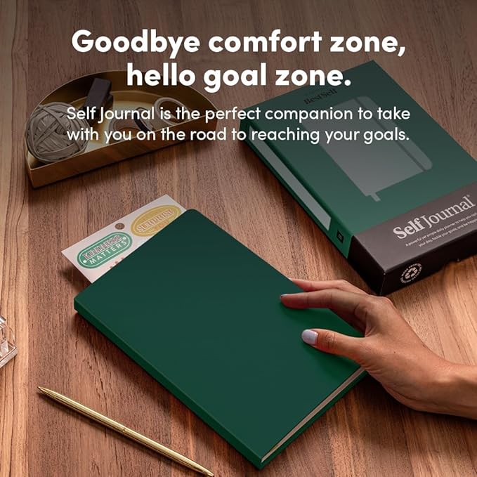 BestSelf 13-Week Self Journal & Goal Planner – Undated Daily ADHD-Friendly Journal for Men & Women | Productivity, Gratitude, Reflection & Habit Tracker | 2025 Life Organizer with Prompts, Forest Green