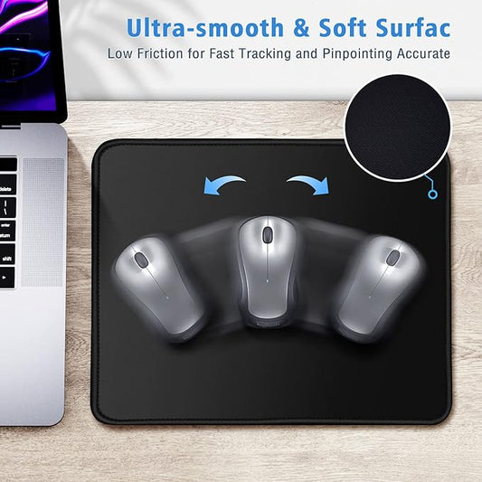 Gimars 3 Packs Mouse Pad with Stitched Edge, Ultra-Smooth Surface Mouse Pads with Anti-Slip Rubber Base, Washable, Waterproof & Soft Mouse Pads for Computers, Laptop, PC, Office & Home