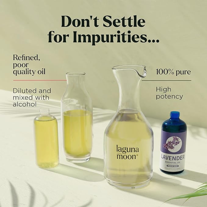 Lagunamoon Lavender Essential Oil - Pure Essential Oils for Diffusers, Humidifiers, Aromatherapy, Cars, Yoga, Home Essentials - Relaxing Fragrance Scents for Fresheners and Candle Making (150ml)