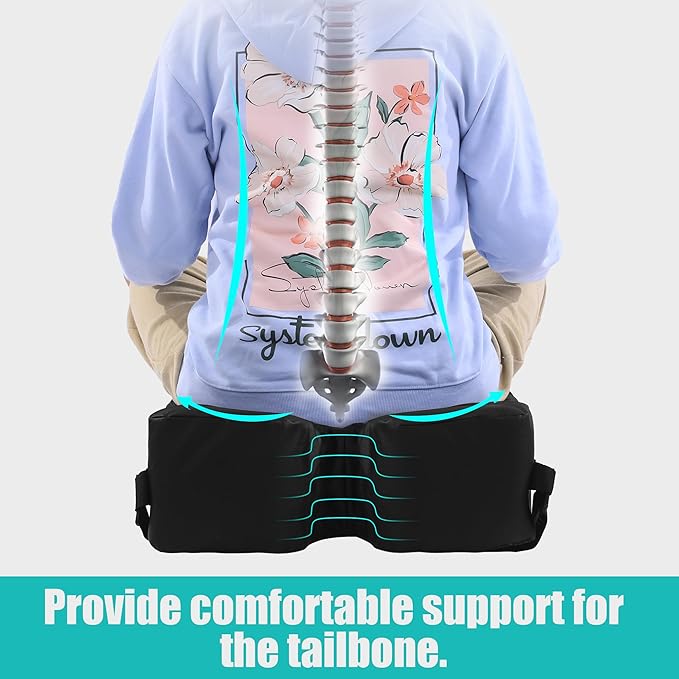 MABOZOO Extra Thick Seat Cushion, PU Leather Office Chair Cushion for Office Chair Car Seat, Memory Foam Booster Seat Sciatica & Back Pain Relief for Long Sitting (18"*16"*6")