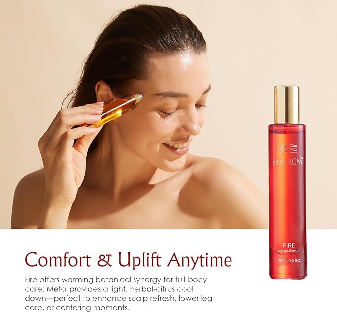 Fire + Metal Essential Oil Roller Set – Botanical Skincare & Focus Blend Duo – Aromatherapy for Hydration, Energy & Daily Reset Rituals – 0.5 Fl Oz (Pack of 2)