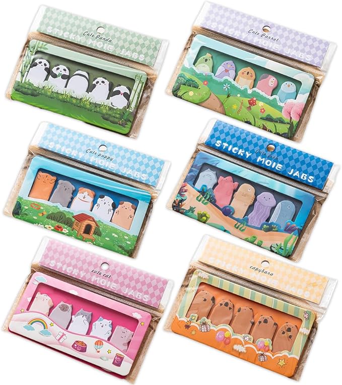 Cute Animal Park Reusable Funny Sticky Post Notes - 6pad/900 Sheets