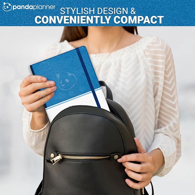 Panda Planner 2025-2026 – Undated Classic Daily Planner & Hourly Schedule Planner Notebook – Productivity Planner for Focus & Goals – Blue