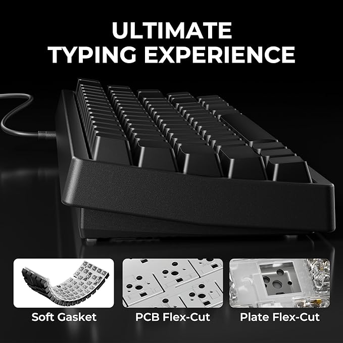 HITIME x XVX M67 60% Keyboard USB Wired Gaming Keyboard with Phantom Keycaps, QMK/VIA Support, Hot-Swappable, RGB Backlit, Gasket Structure, Creamy Pre-lubed ICE Switches, Black