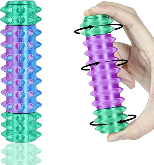 Little Pain Stim Ouchies Fidget Toys for Adults,3D Printed Spiky Pain Stim, Sensory Fidget for Stress & Anxiety Relief, ADHD, Autism,Office Desk Toys, Gifts for Men & Friends (Purple Green)