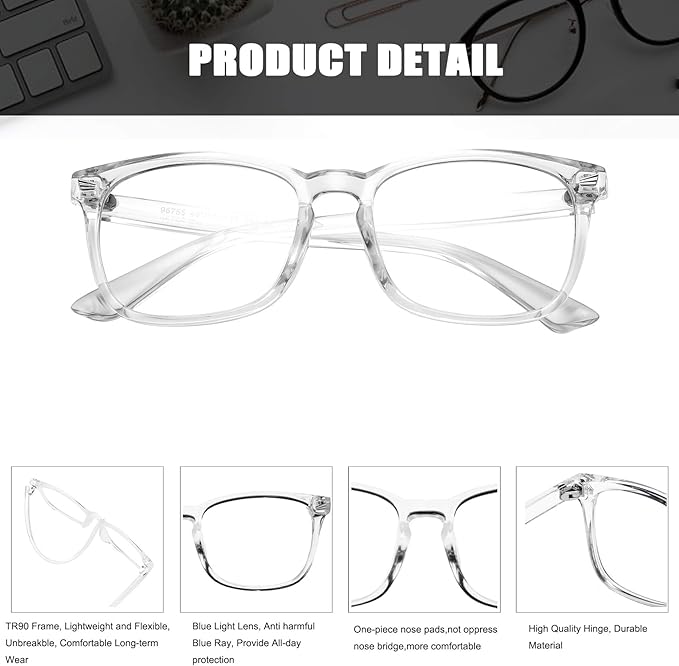 Hycredi Kids Blue Light Blocking Glasses，Anti Eyestrain & UV Protection, Computer Gaming TV Phone Glasses for Boys Girls