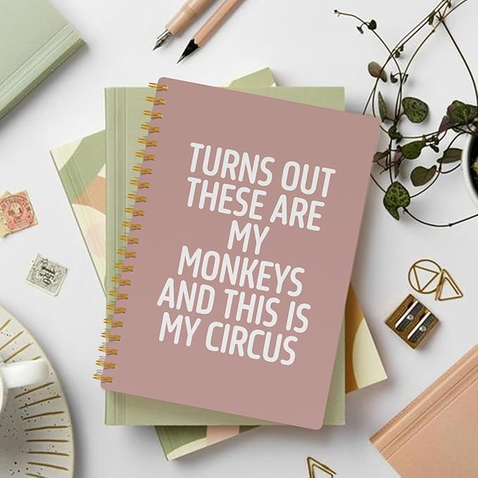 EKGJW Funny Notebooks for Work,Flesh Pink Aesthetic Journal, Funny Boss Day Gifts, Boss Gifts for Men Women, Funny Gifts for Boss, Boss Office Decor, Spiral Notebook 5.5x8.3 Inch