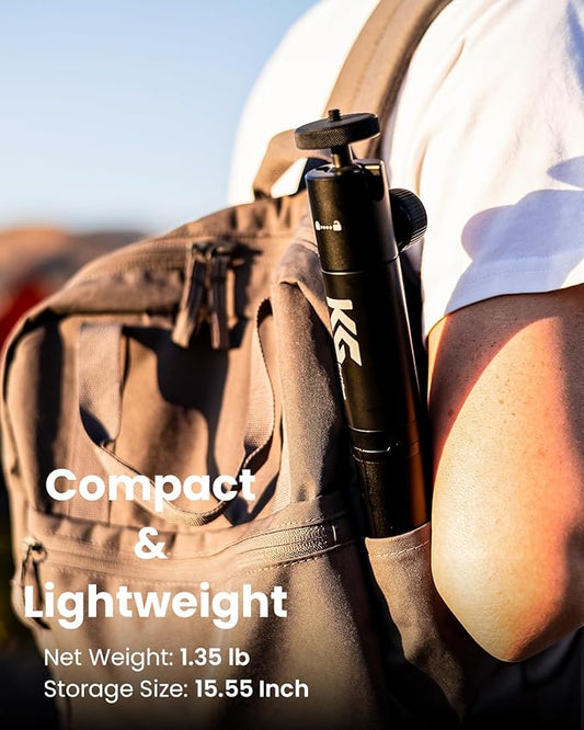 KraftGeek Portable Projector Stand for Outside, 32" Adjustable Projector Stand Tripod for Home & Outdoor Movie Night, with 1/4" Screw Adapter, 360 ° Rotation Ball Head