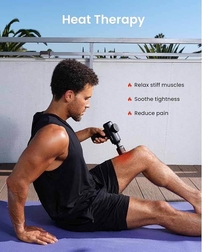 RENPHO Active Thermacool 2 Massage Gun with Heat and Cold Therapy, Professional Deep Tissue Handheld Massager with Carry Case, Percussion Body Muscle Masajeador for Men Women Athletes Back