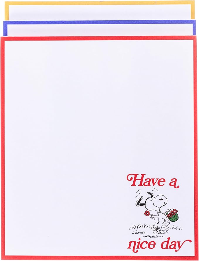 Graphique Peanuts Assorted Notepads, Set of 3 Memo Pads, 60 Sheets/Pad