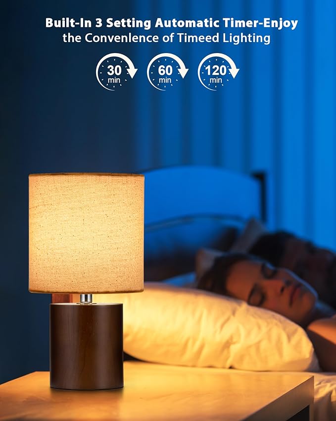 UMEXUS Rechargeable Cordless Table Lamp with Timer, Remote, Dimmer, Wood Small Battery Operated Lights Patio, Warm Bedroom Nightstand Lamp, RGB Ambient Lighting for Home Dinner Side End Table Kitchen