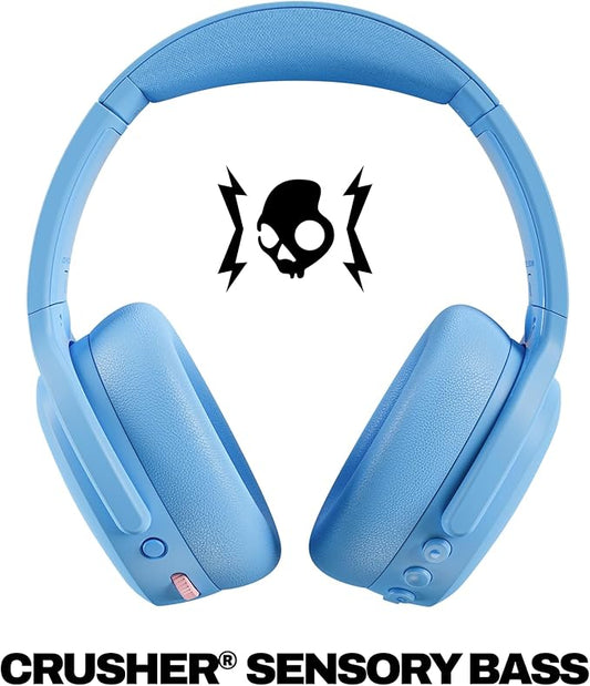 Skullcandy Crusher ANC 2 Over-Ear Noise Canceling Wireless Headphones with Sensory Bass and Extra Charging Cable, 50 Hr Battery, Microphone, Works with Bluetooth Devices - Preppy Summer Resort