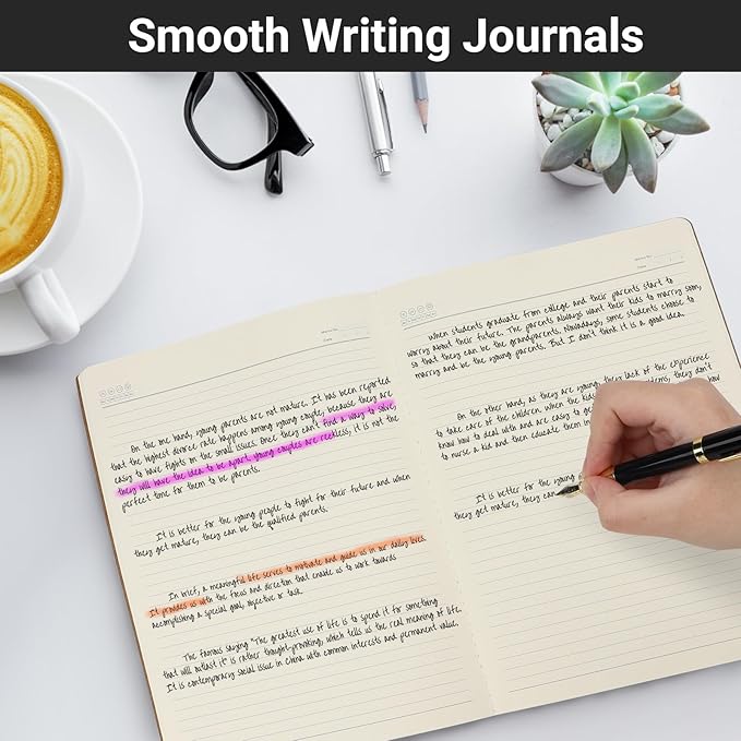 EUSOAR Composition Notebooks College Ruled, 1 Pack A4 11" x 8-1/2",40 Sheets/ 80 Pages, 100gsm Thick Paper, Line Journal Notebook for Note Taking, Large Travelers Journals, for Office Work Diary