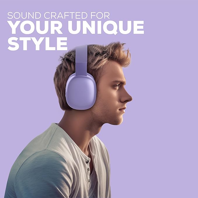 Gabba Goods Wireless Over Ear Bluetooth Headphones with Microphone - Wireless Headset -Noise Reduction - Bluetooth, Wired,Built in Micro SD for Travel, Home, Work TV,PC,Gaming,Cellphone (Lavender)