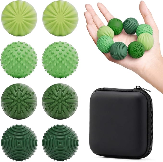 Silicone Magnetic Balls Fidget Toys for Adults & Teens,8PCS Stress Relief Sensory Toys for Autism ADHD Anxiety,Fun Textures Gadgets,Office Desk Toy,Stocking Stuffers for Women Men Teen Gifts