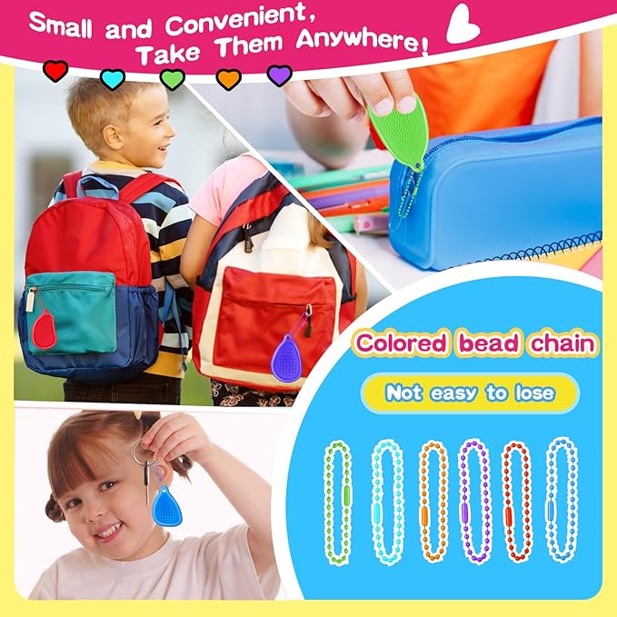 Sensory Fidget Toys Worry Stones, 36 Packs Fidget Stress Toys for Students Anxiety Relief for Girls Boys -with Cards