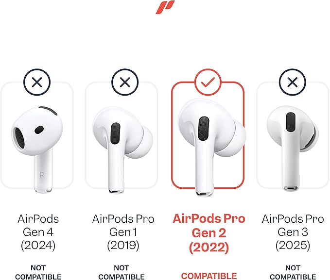 Proof Labs 4 Pairs for AirPods Pro 2 Ear Hooks Covers [Added Storage Pouch] Accessories Compatible with Apple AirPods Pro 2nd Generation (White)