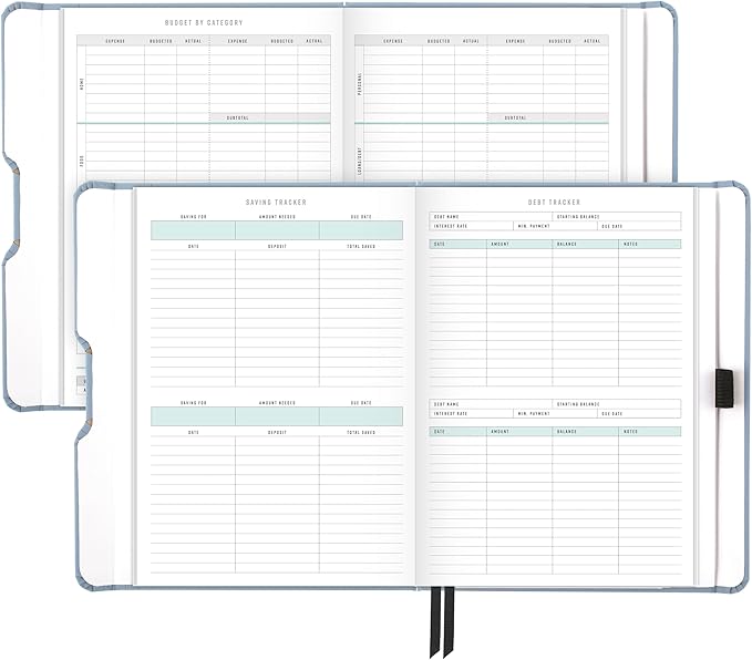AT-A-GLANCE Foundation Budget Planner, Undated Weekly & Monthly Tracker, Expense and Savings Organizer, Hardcover, 5-3/4" x 8-1/4", Blue (FDB-200)