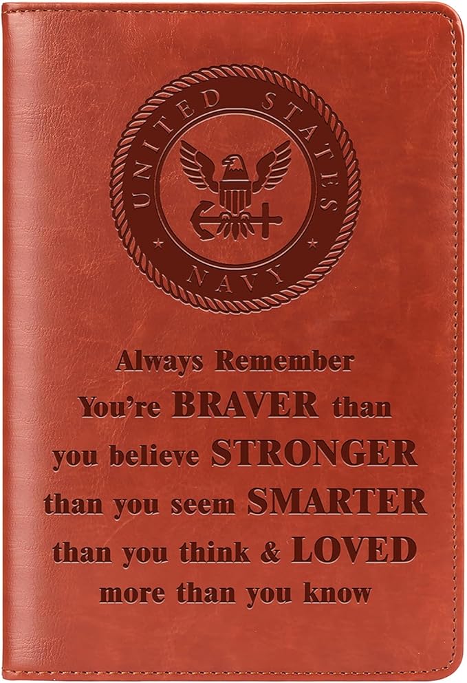 Navy Gift Navy Notebook Always Remember You Are Braver Lined Journal Notebook Military Gift Appreciation Gift Motivational Gift for Navy Military Notebook (Always-NAVY)