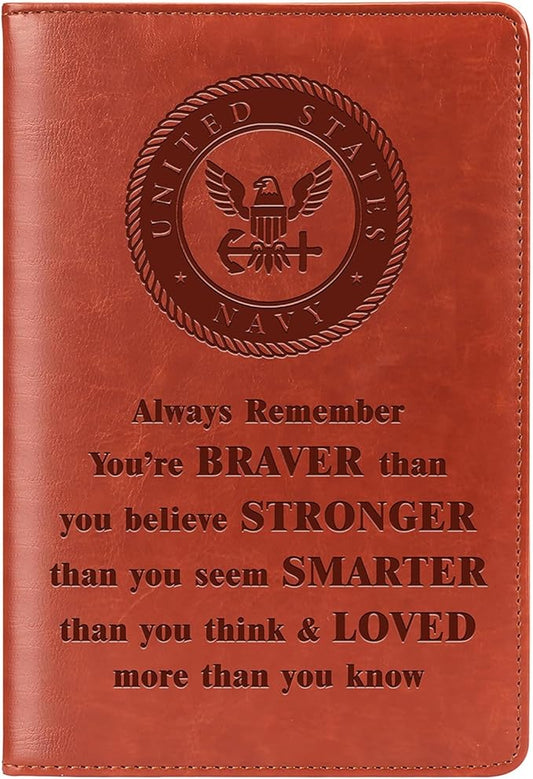 Navy Gift Navy Notebook Always Remember You Are Braver Lined Journal Notebook Military Gift Appreciation Gift Motivational Gift for Navy Military Notebook (Always-NAVY)