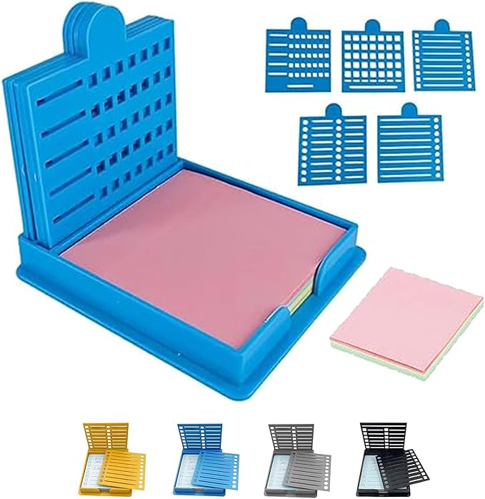 Smarter Sticky Note Kit, Ultimate Sticky Note Holder with Stencil, 5 Versatile Templates Organize Notes, Boost Productivity & Master Daily Planning, Perfect for to-Do Lists, Home, Office (Blue)
