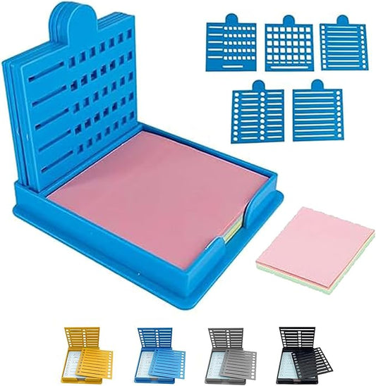 Smarter Sticky Note Kit, Ultimate Sticky Note Holder with Stencil, 5 Versatile Templates Organize Notes, Boost Productivity & Master Daily Planning, Perfect for to-Do Lists, Home, Office (Blue)