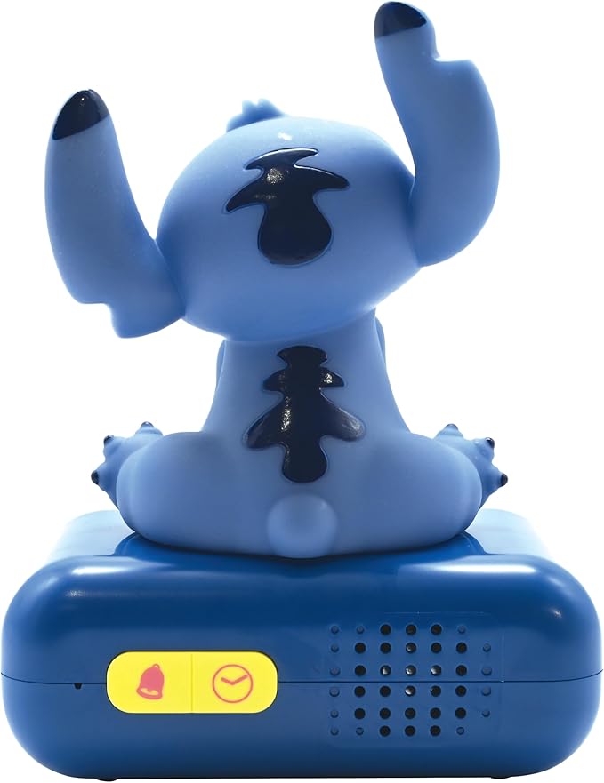 LEXiBOOK, Disney Stitch, Stitch Nightlight Alarm Clock, Sounds and Melodies, LCD Backlit Screen, Luminous, Snooze, Blue, RL800D