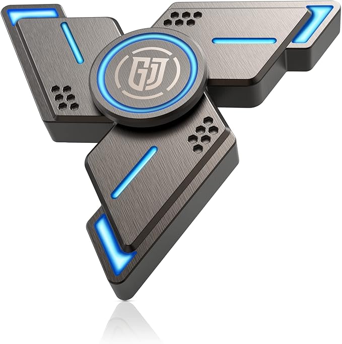 ATESSON Fidget Spinners Toy, 3 to 5 min Spins, Light Up Metal Material Hand Spinner, High Speed Bearing, Stress Relief Anxiety Boredom Desk Toys for Adults and Kids